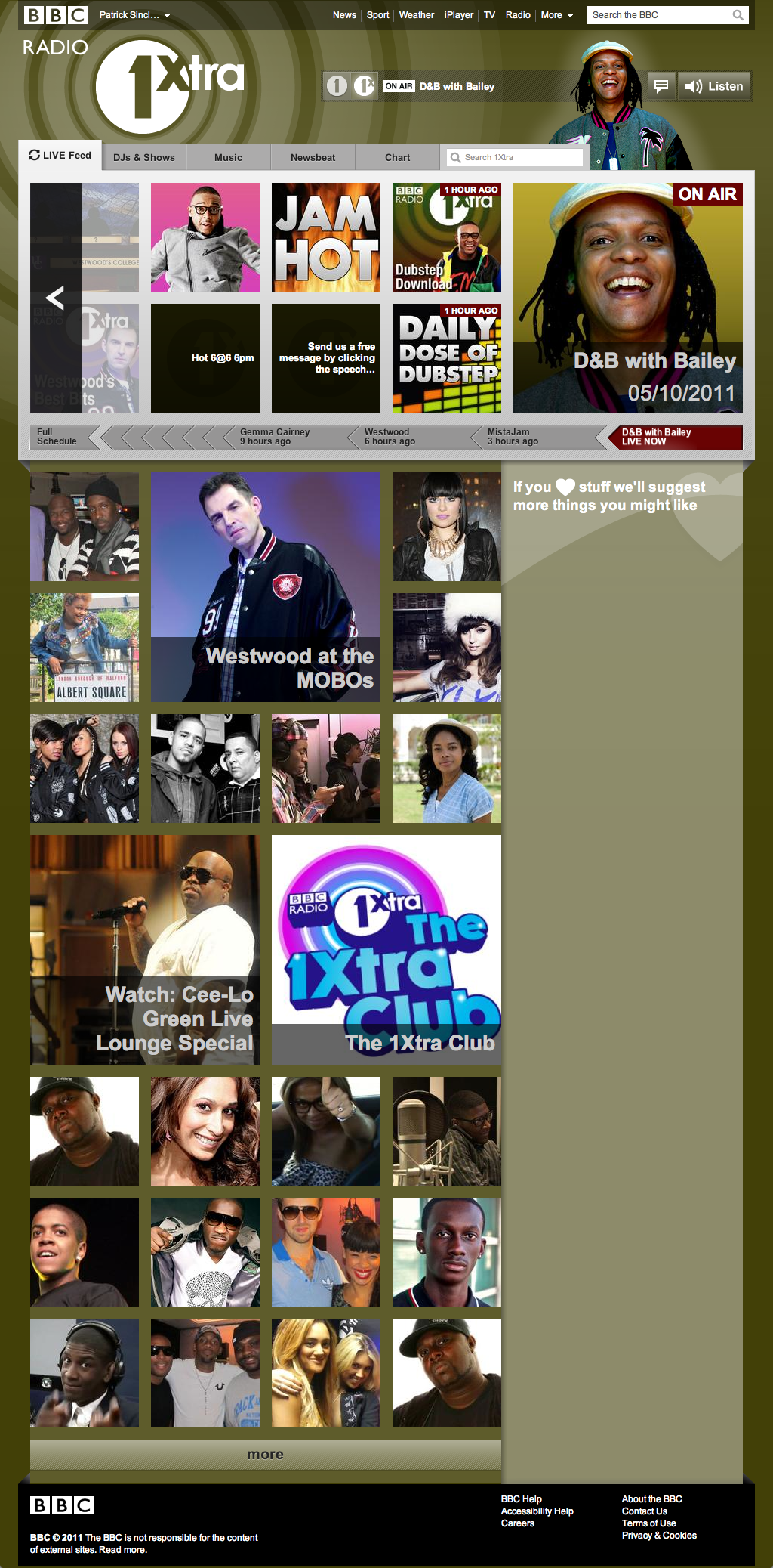 The new BBC Radio 1 and 1Xtra homepages